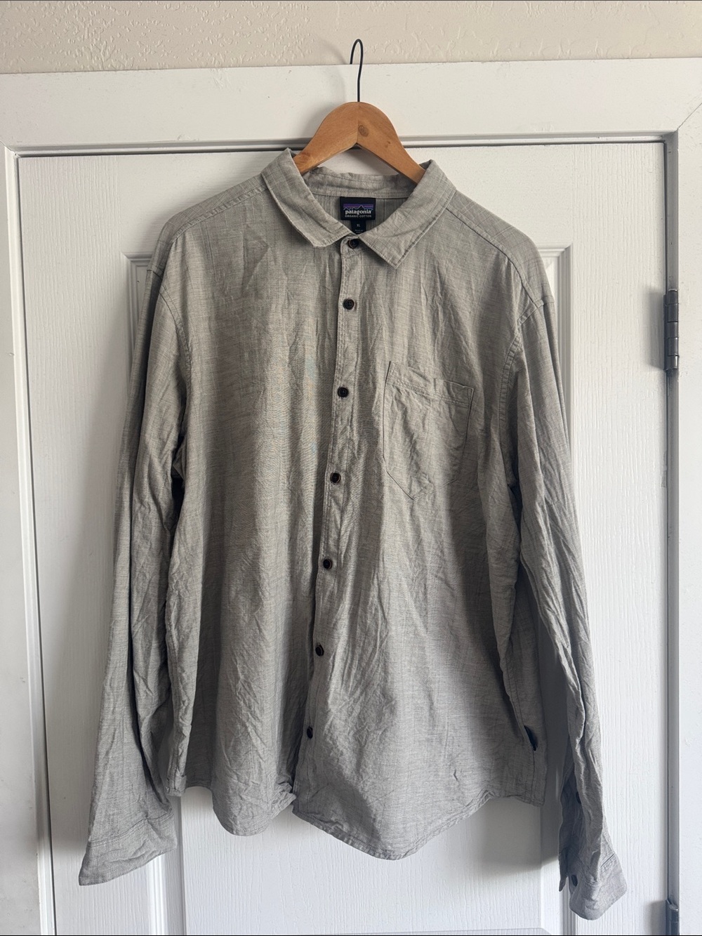 Patagonia Light Gray Long-Sleeve Button-Down Shirt